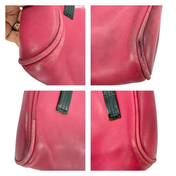 Coach Leatherware Berry & Black Leather Messenger Travel Bag Style 5068 Vintage - Picture 14 of 17